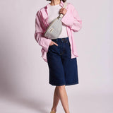 Hindbag - OLIVIA Bauchtasche • Feine Streifen Blau - ROSA ECK