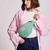 Hindbag - OLIVIA Bauchtasche • Feine Streifen Grün - ROSA ECK
