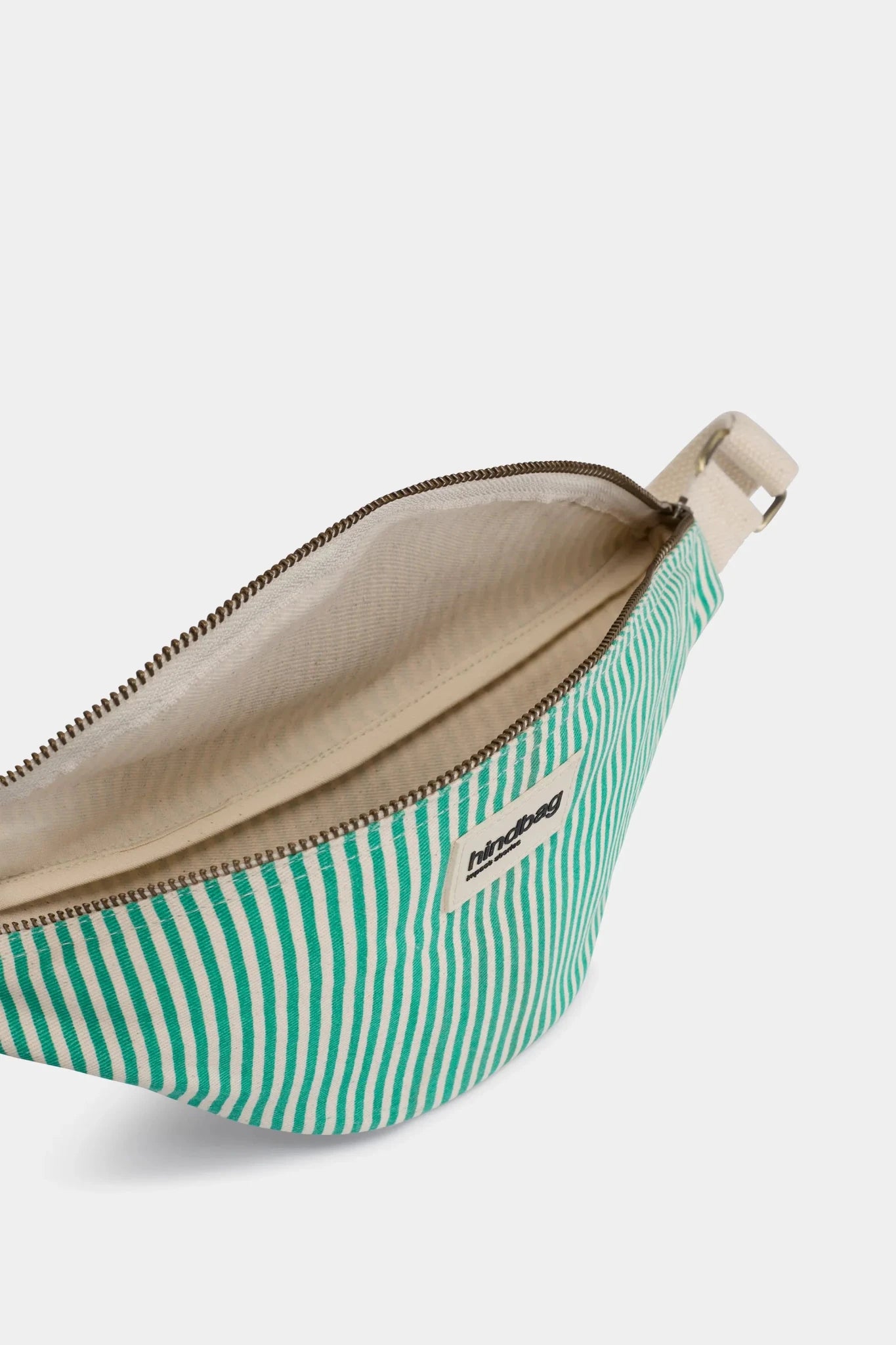 Hindbag - OLIVIA Bauchtasche • Feine Streifen Grün - ROSA ECK