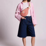Hindbag - OLIVIA Bauchtasche • Feine Streifen Rot - ROSA ECK