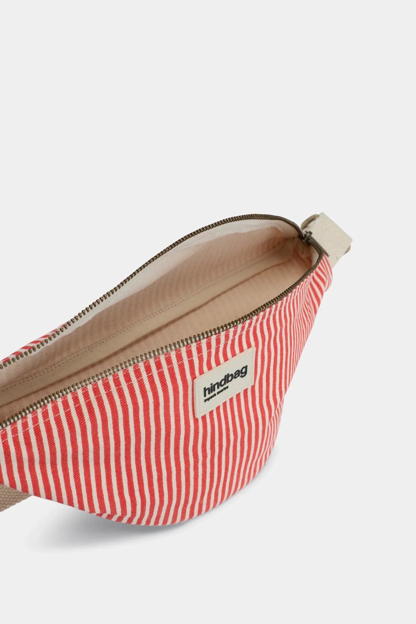 Hindbag - OLIVIA Bauchtasche • Feine Streifen Rot - ROSA ECK