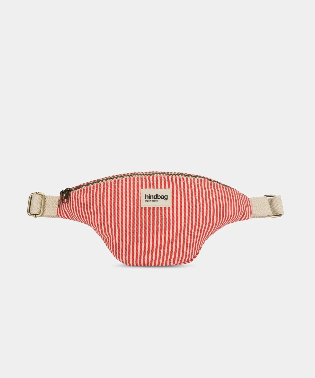 Hindbag - OLIVIA Bauchtasche • Feine Streifen Rot - ROSA ECK