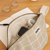 Hindbag - OLIVIA Bauchtasche • Karo Lehmgrün / Weiß - Bauchtasche - ROSA ECK