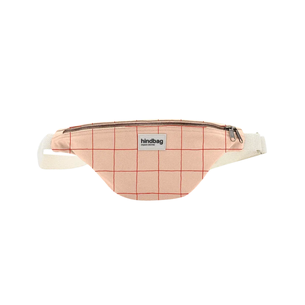 Hindbag - OLIVIA Bauchtasche • Karo Rosé / Rot - Bauchtasche - ROSA ECK
