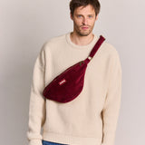 SASHA Bauchtasche • Cord Bordeauxrot