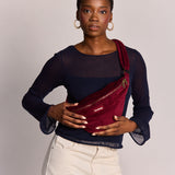 SASHA Bauchtasche • Cord Bordeauxrot