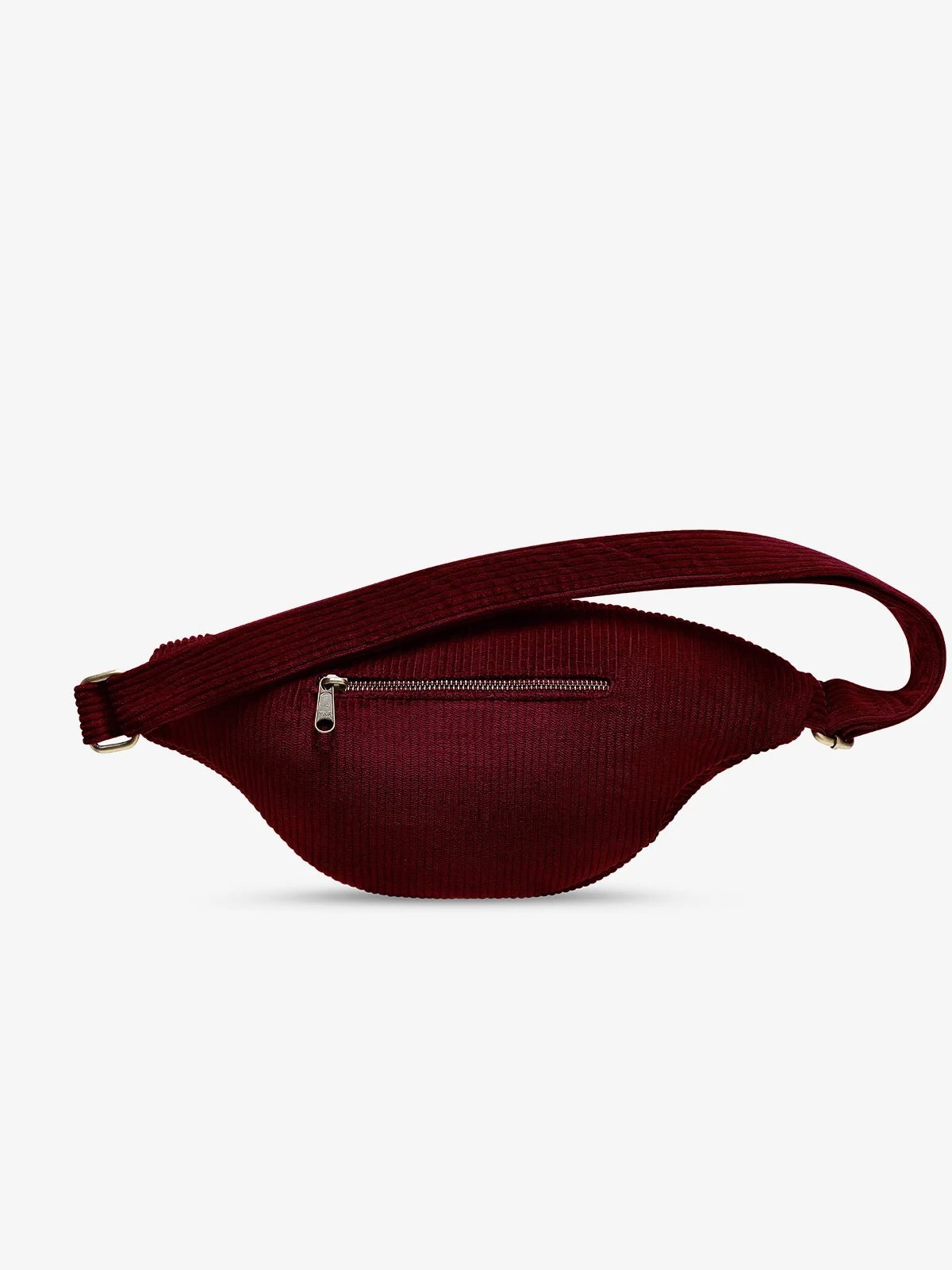 Hindbag - SASHA Bauchtasche • Cord Bordeauxrot - ROSA ECK