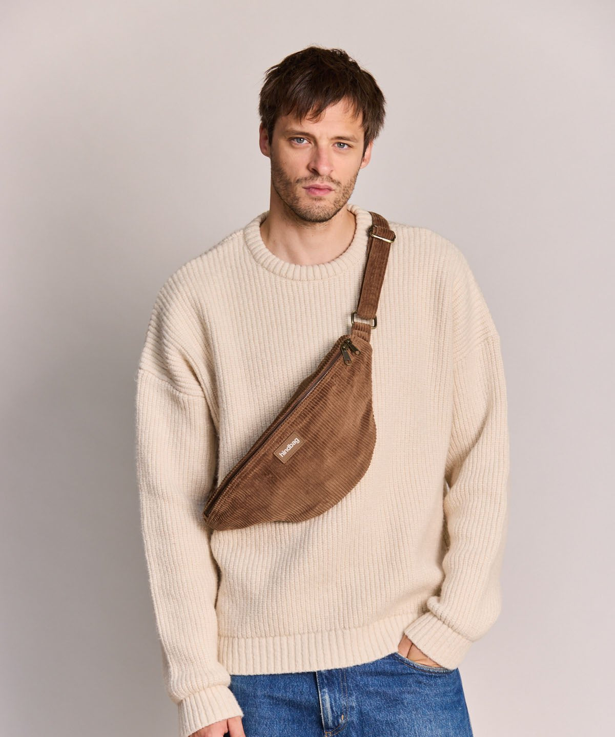 Hindbag - SASHA Bauchtasche • Cord Macchiato - ROSA ECK