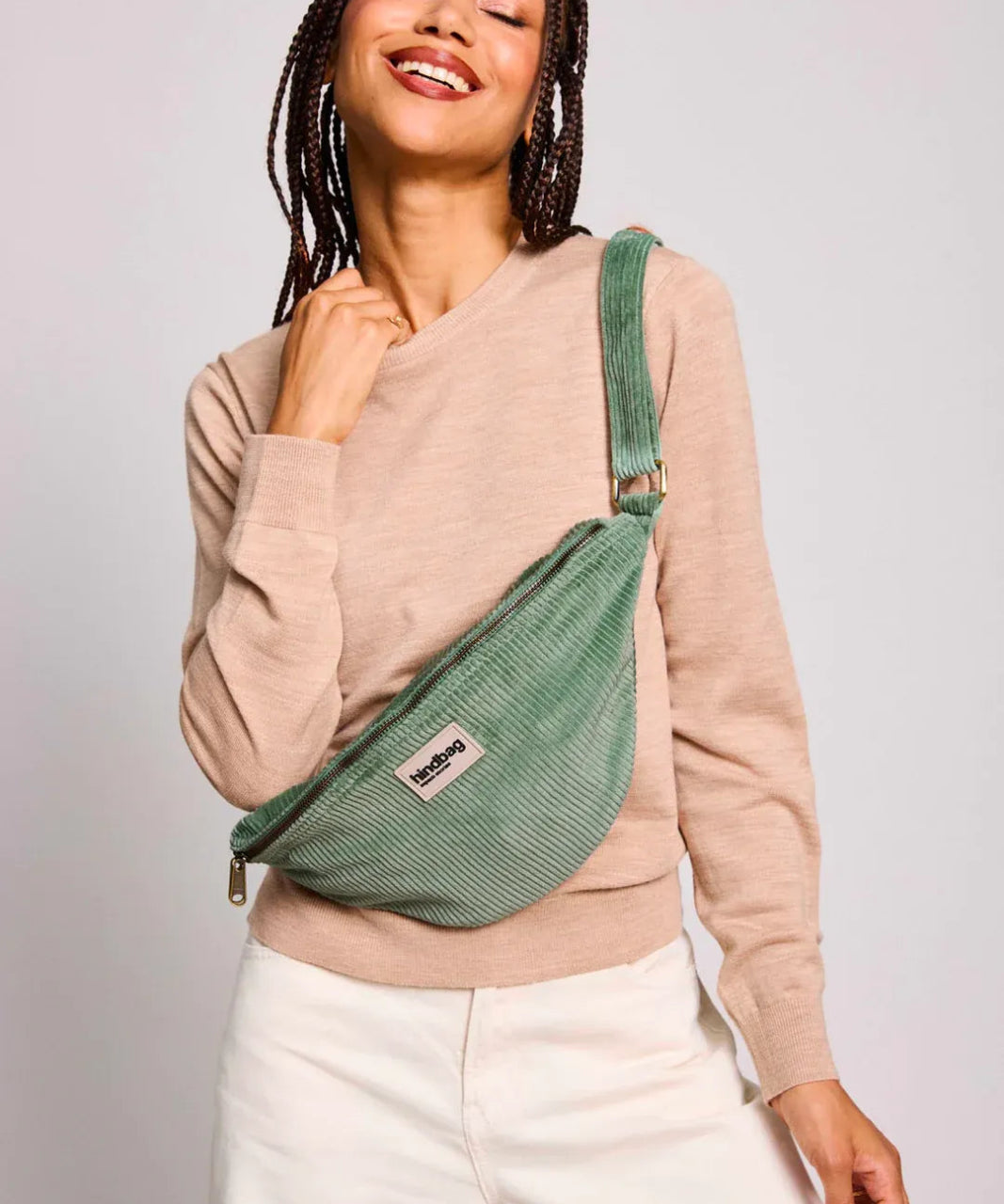 Hindbag - SASHA Bauchtasche • Cord Mintgrün - Bauchtasche - ROSA ECK