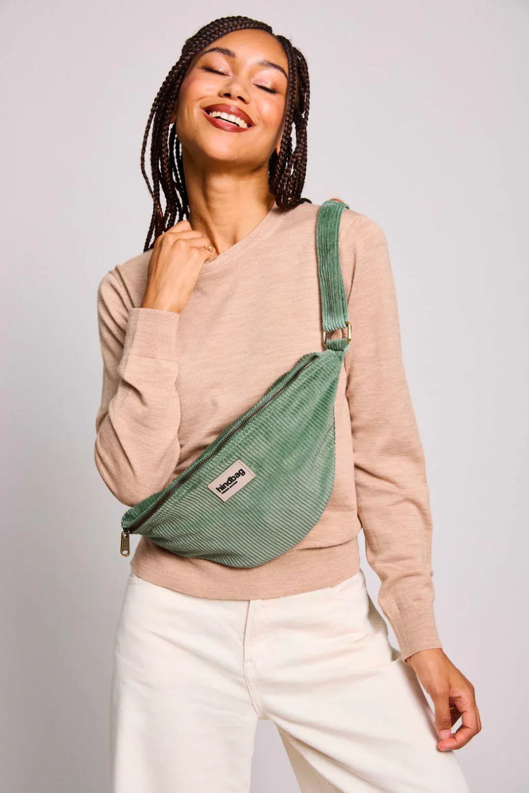 Hindbag - SASHA Bauchtasche • Cord Mintgrün - Bauchtasche - ROSA ECK