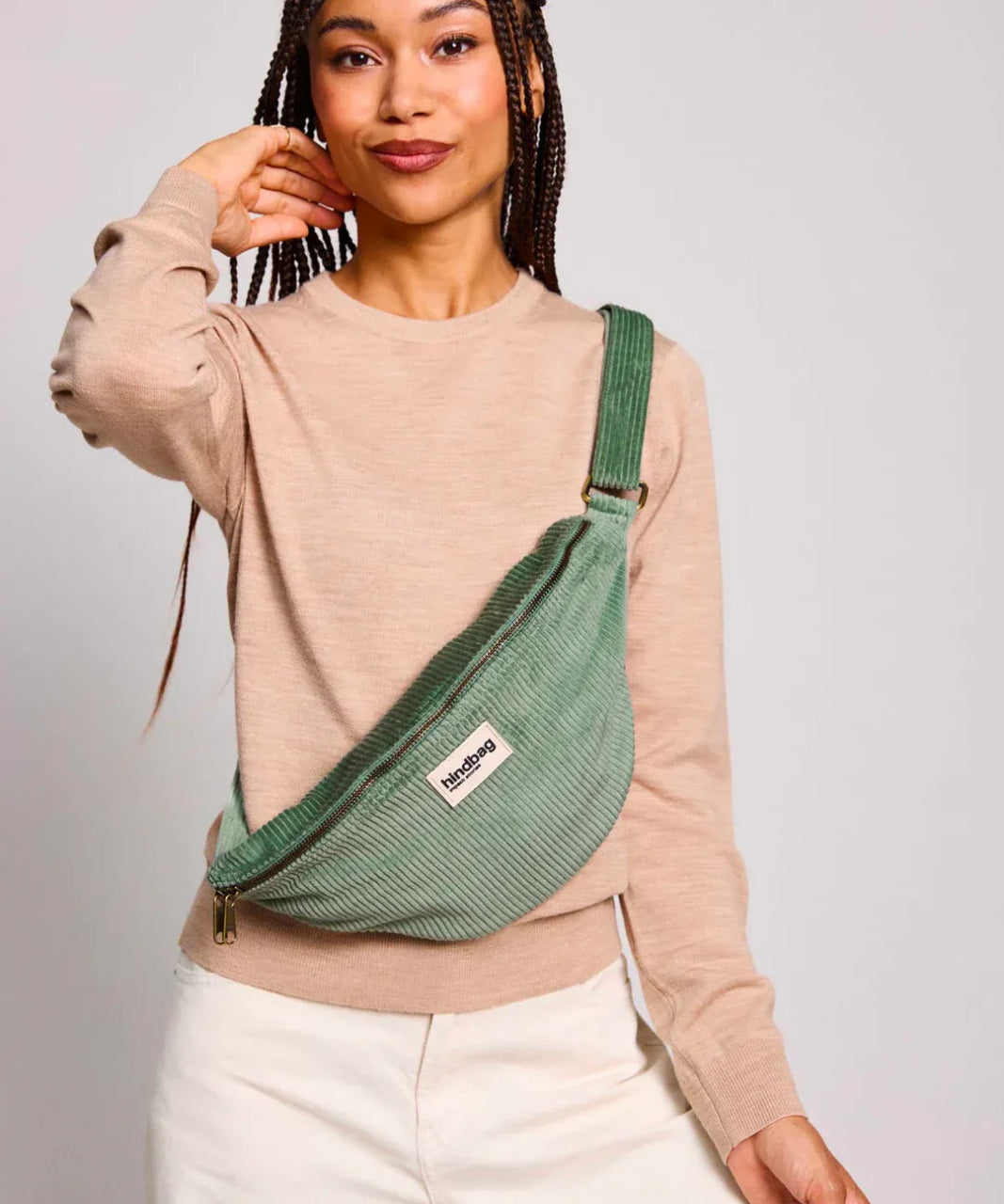 Hindbag - SASHA Bauchtasche • Cord Mintgrün - Bauchtasche - ROSA ECK