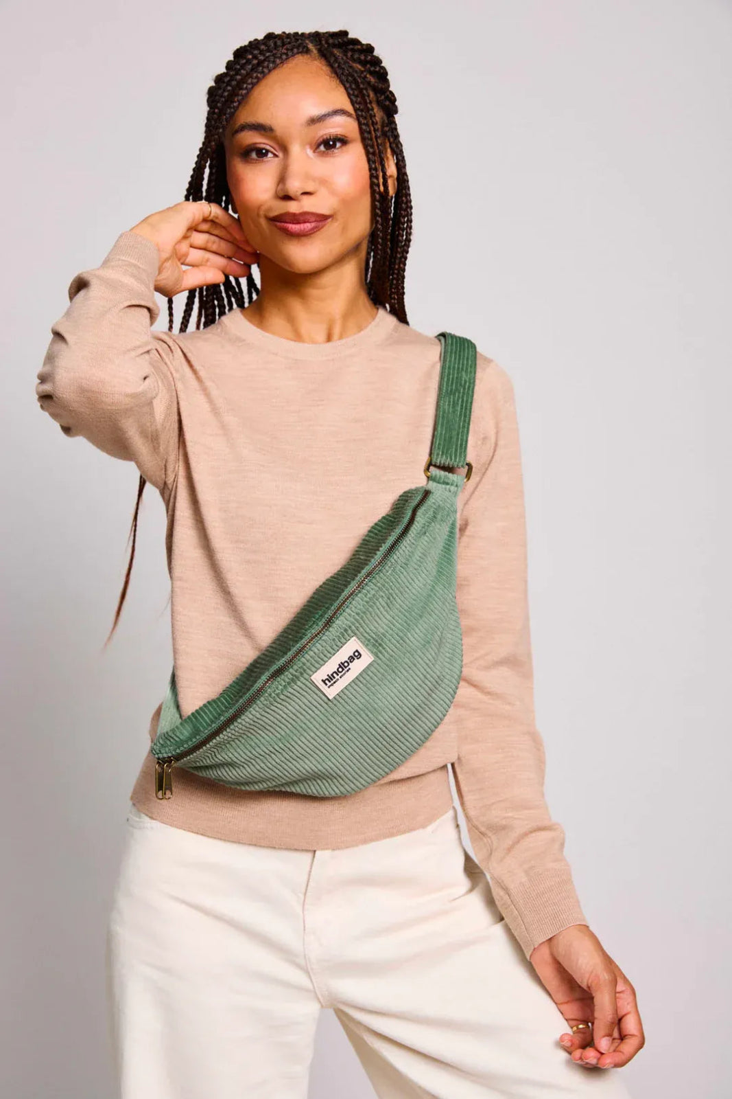 Hindbag - SASHA Bauchtasche • Cord Mintgrün - Bauchtasche - ROSA ECK