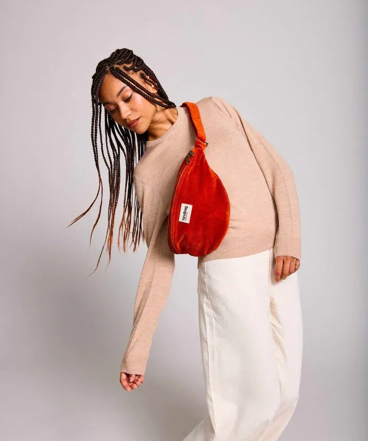 Hindbag - SASHA Bauchtasche • Cord Ziegelrot - Bauchtasche - ROSA ECK