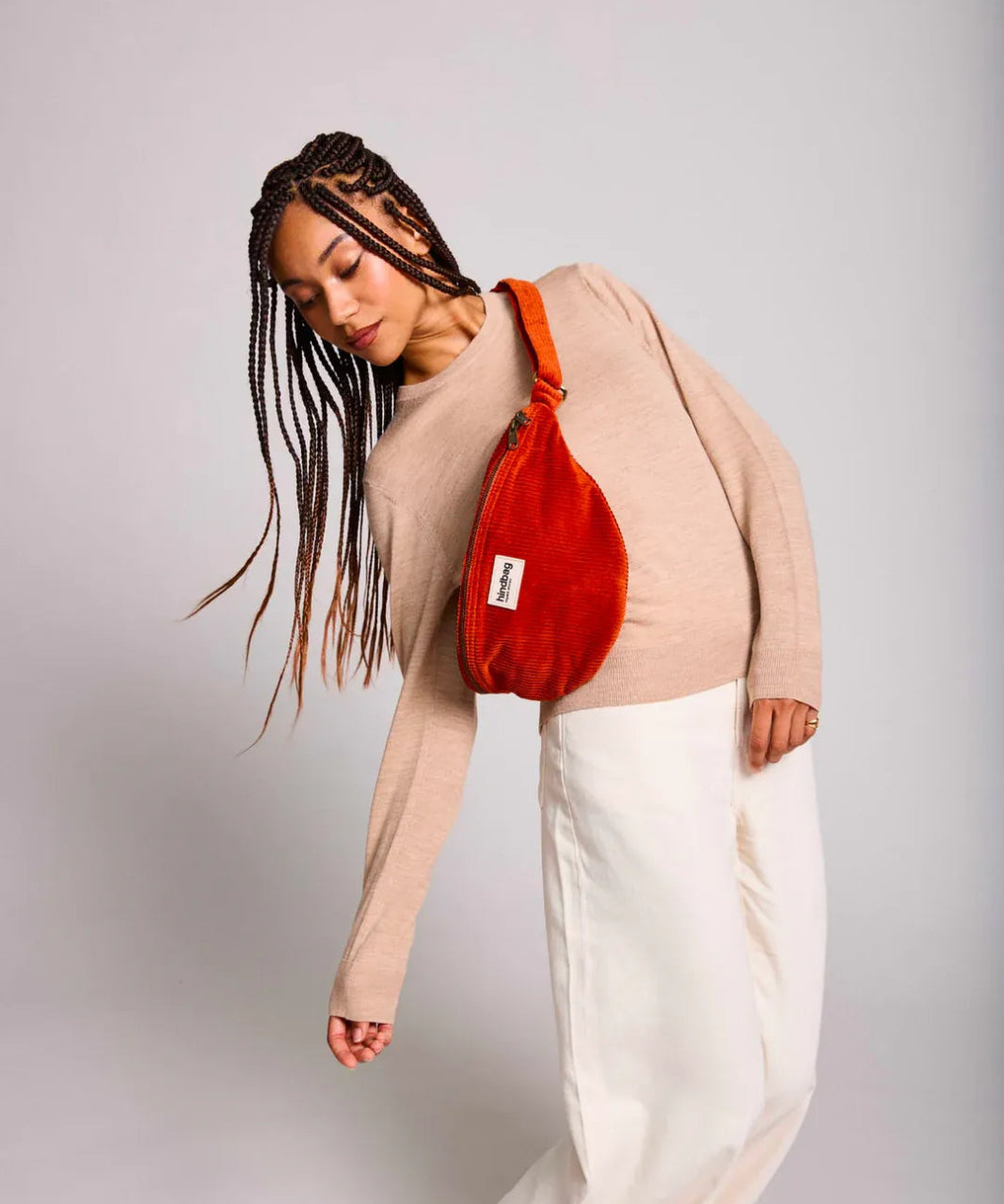 Hindbag - SASHA Bauchtasche • Cord Ziegelrot - Bauchtasche - ROSA ECK