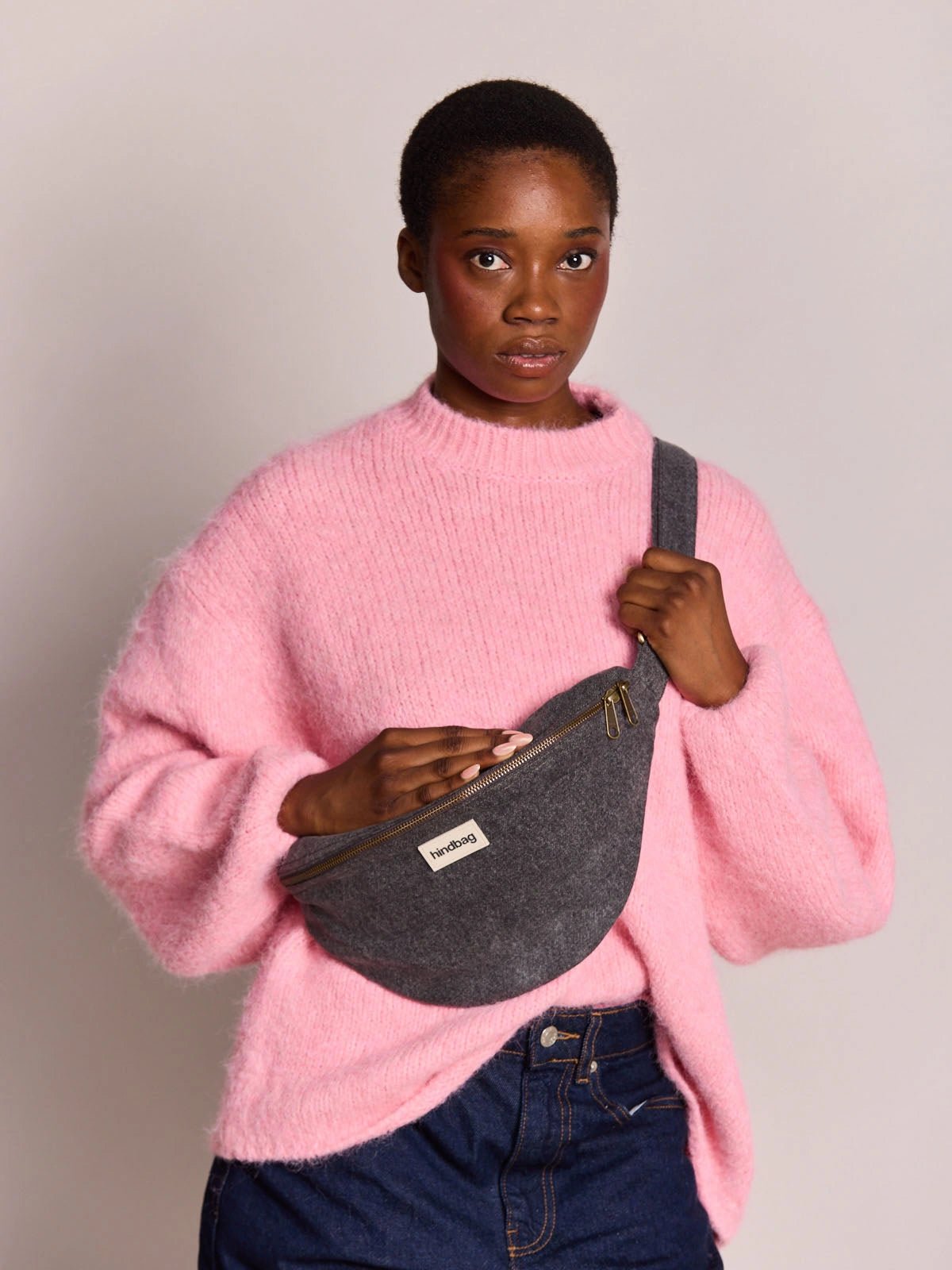 Hindbag - SASHA Bauchtasche • Denim Dunkelgrau - ROSA ECK
