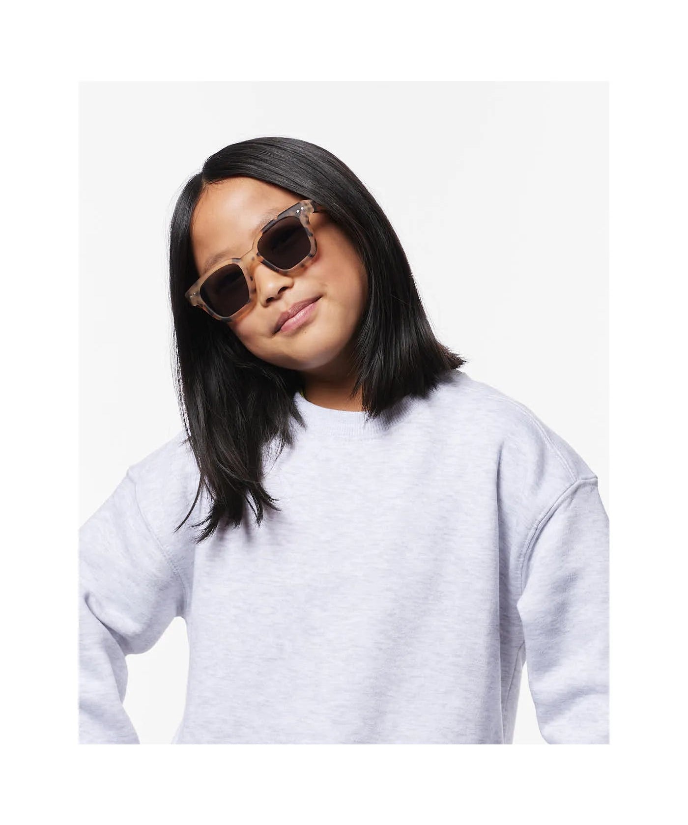 IZIPIZI - road JUNIOR Sonnenbrille (7–11 Jahre) • Light Tortoise - ROSA ECK
