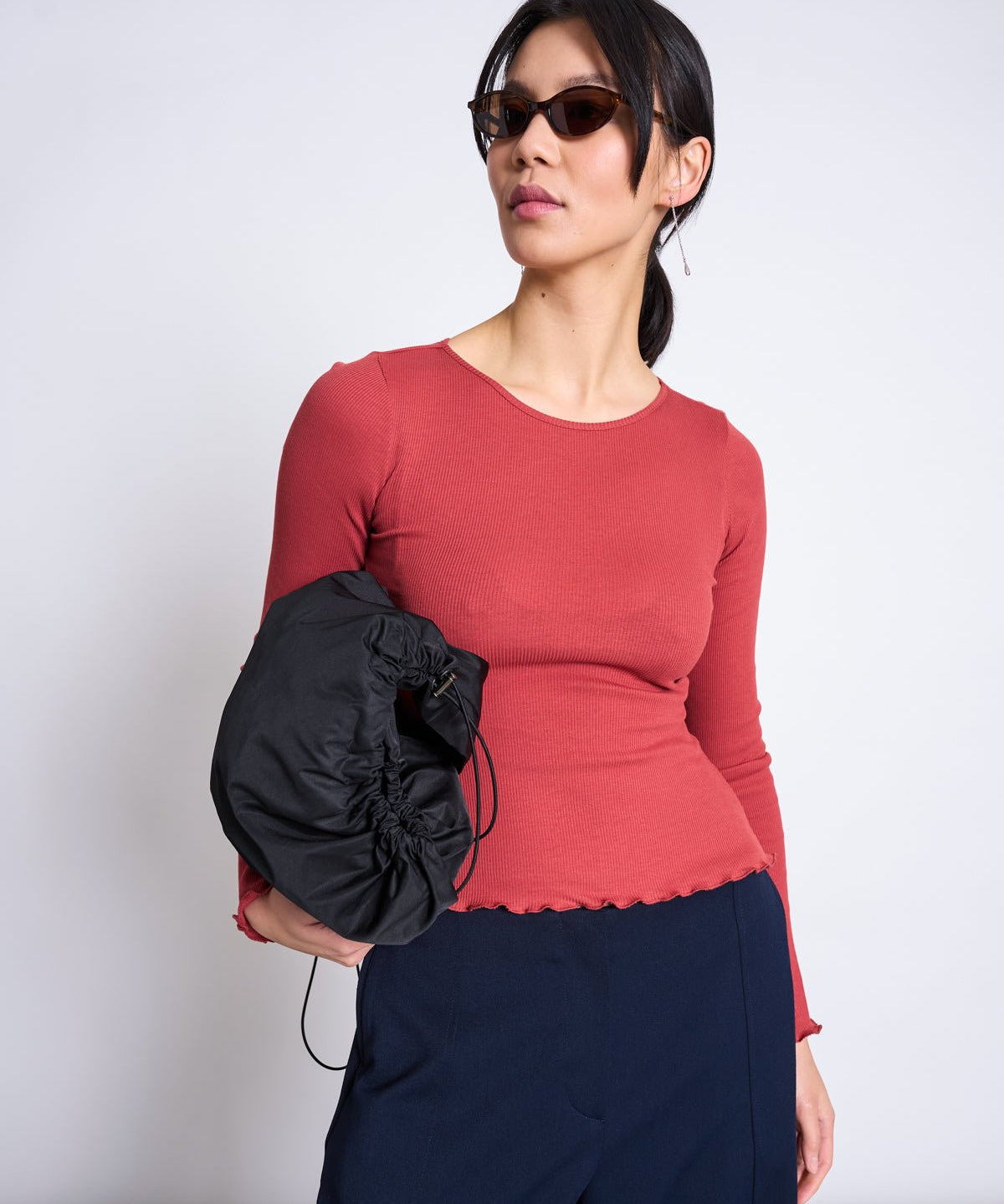 JAN 'N JUNE - AVERSA Ripp-Longsleeve • Mid Red - ROSA ECK