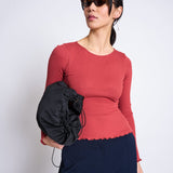 JAN 'N JUNE - AVERSA Ripp-Longsleeve • Mid Red - ROSA ECK