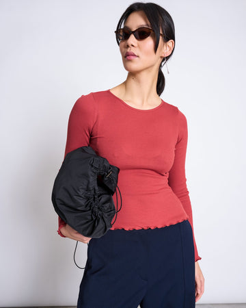 JAN 'N JUNE - AVERSA Ripp-Longsleeve • Mid Red - ROSA ECK