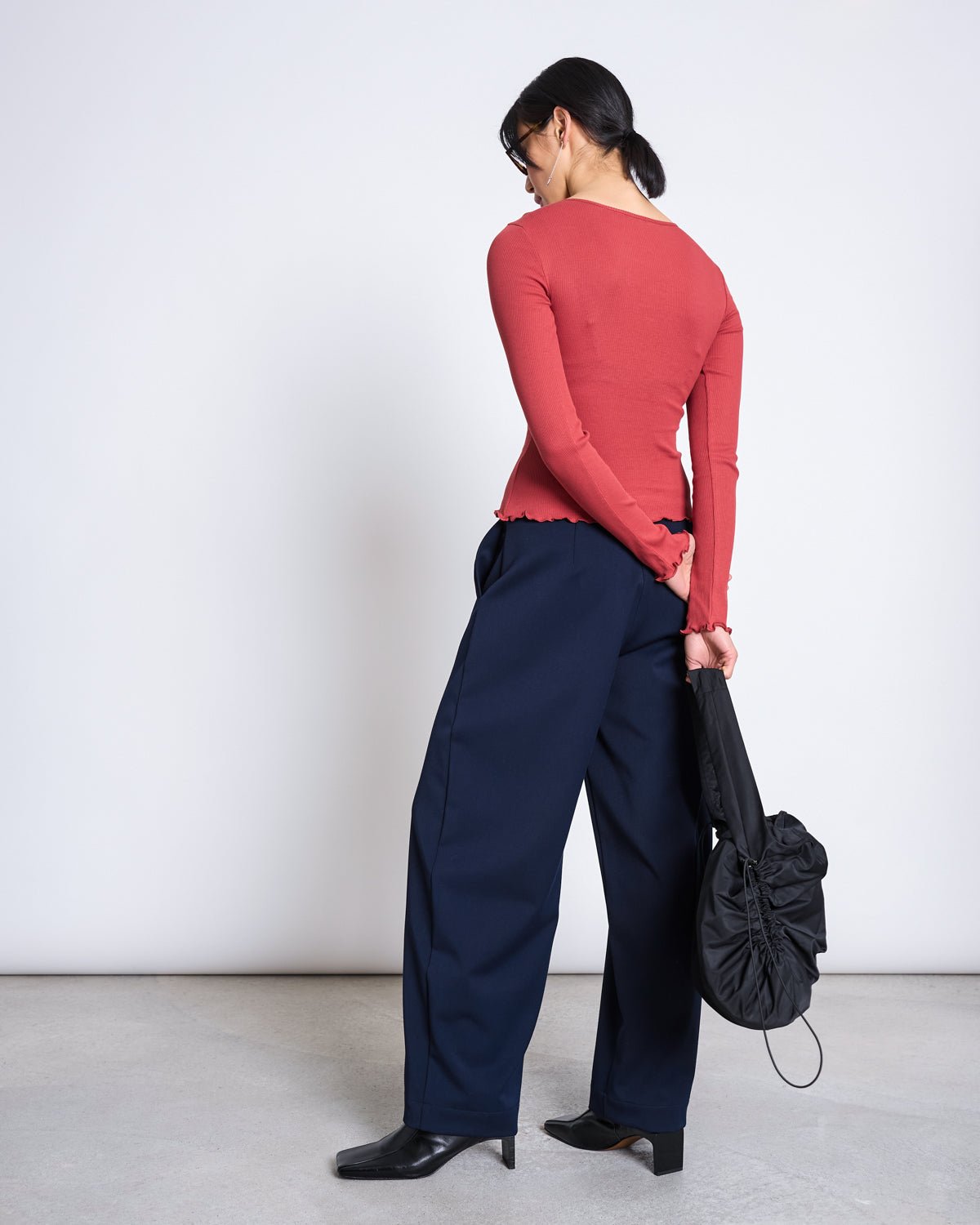 JAN 'N JUNE - AVERSA Ripp-Longsleeve • Mid Red - ROSA ECK