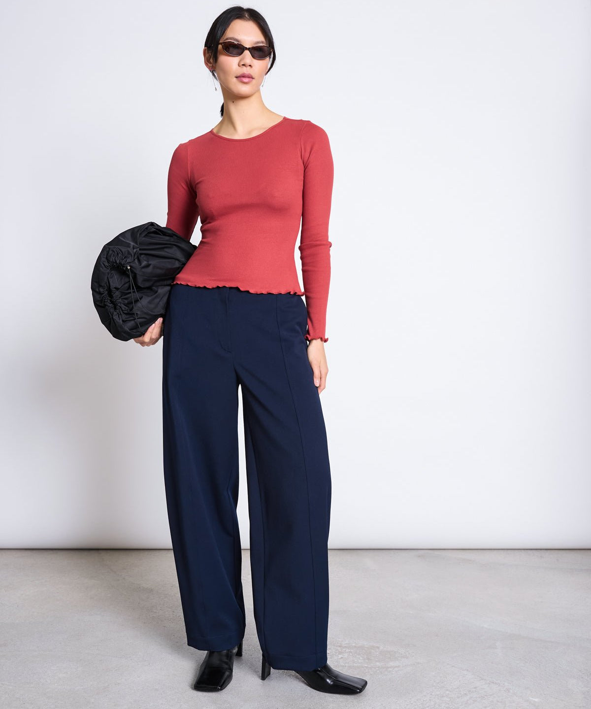 JAN 'N JUNE - AVERSA Ripp-Longsleeve • Mid Red - ROSA ECK