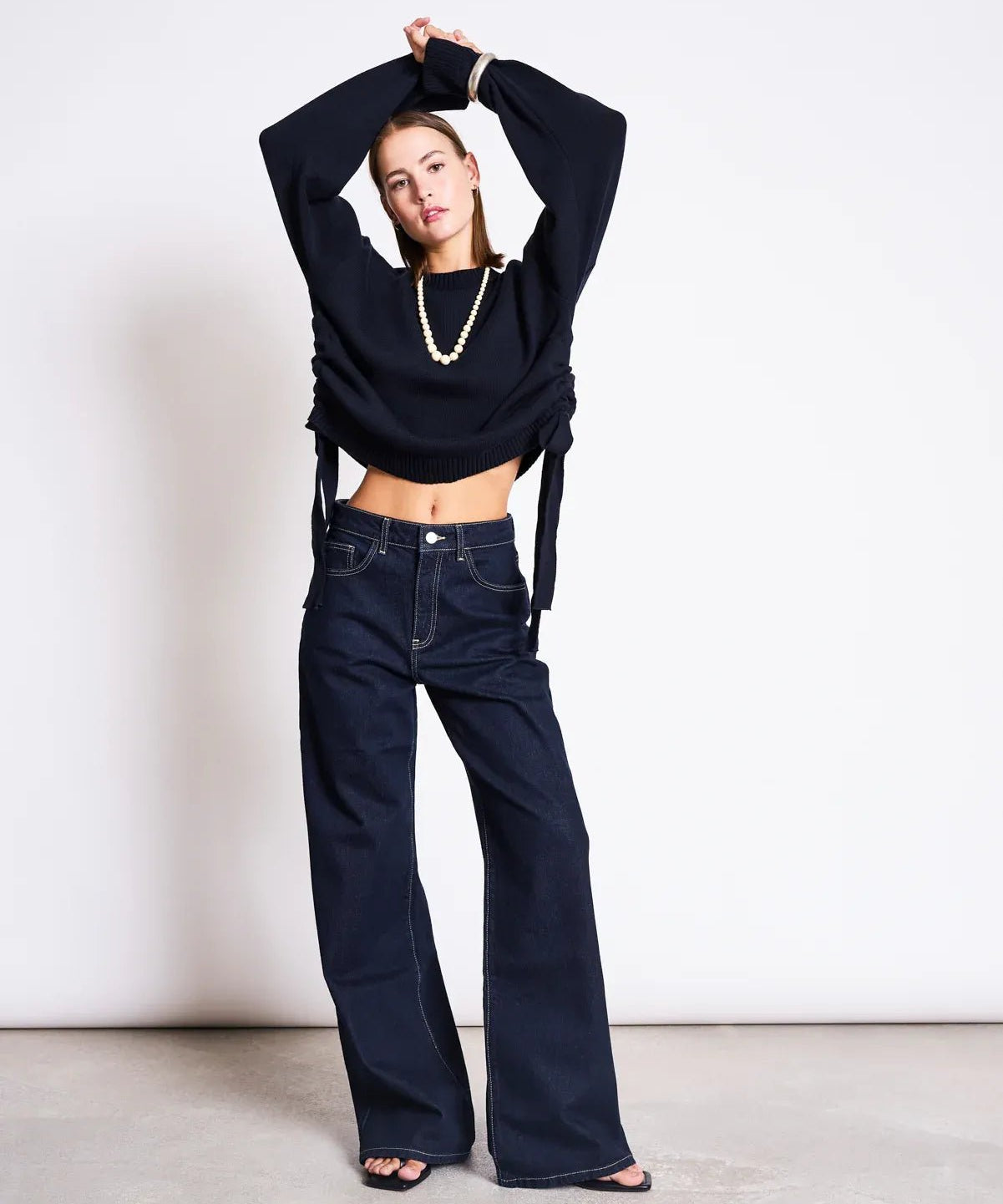 JAN ’N JUNE - CAPER Tie Sweater • Nightfall - ROSA ECK