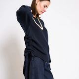 JAN ’N JUNE - CAPER Tie Sweater • Nightfall - ROSA ECK