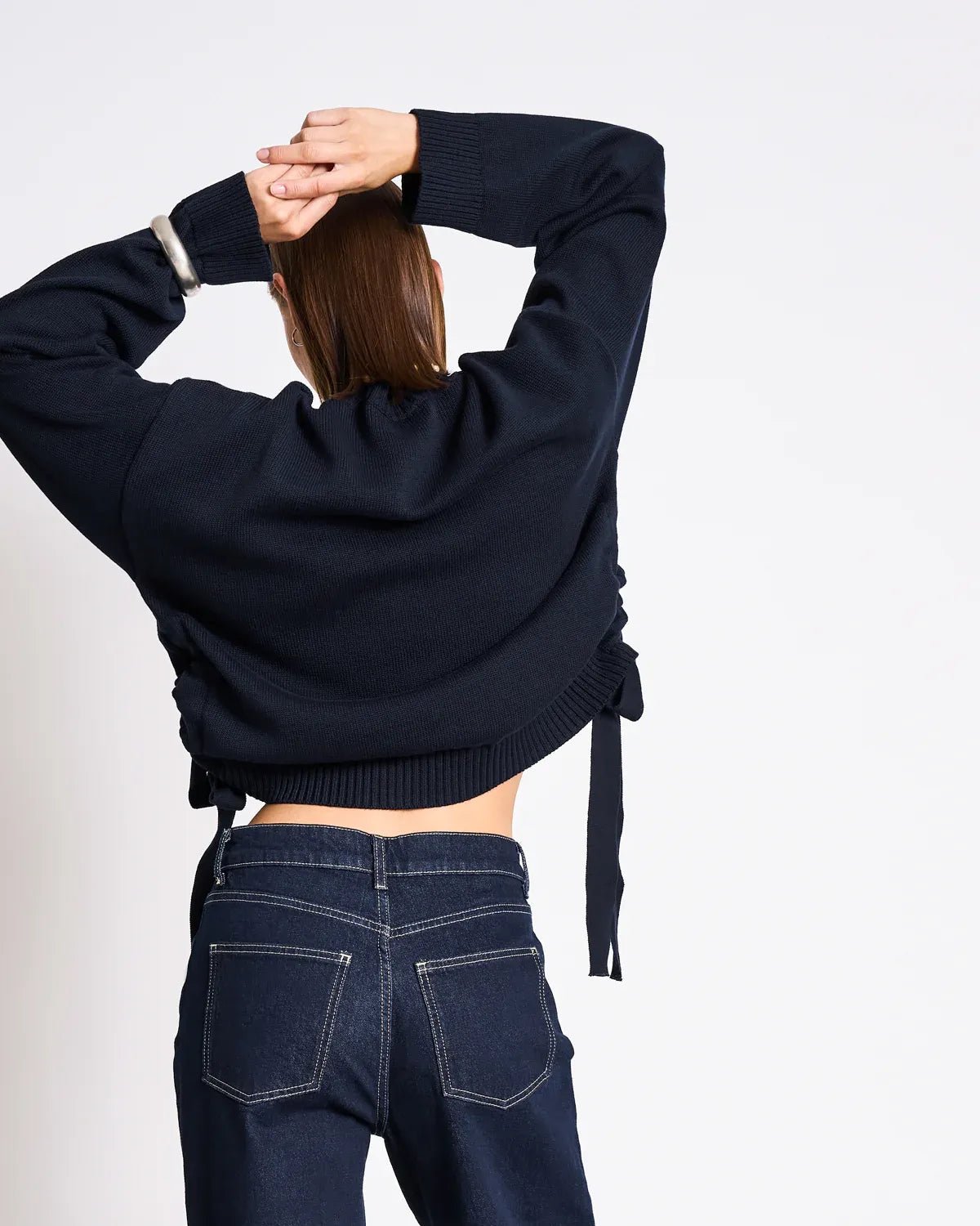 JAN ’N JUNE - CAPER Tie Sweater • Nightfall - ROSA ECK