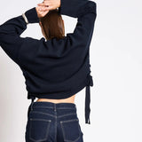 JAN ’N JUNE - CAPER Tie Sweater • Nightfall - ROSA ECK