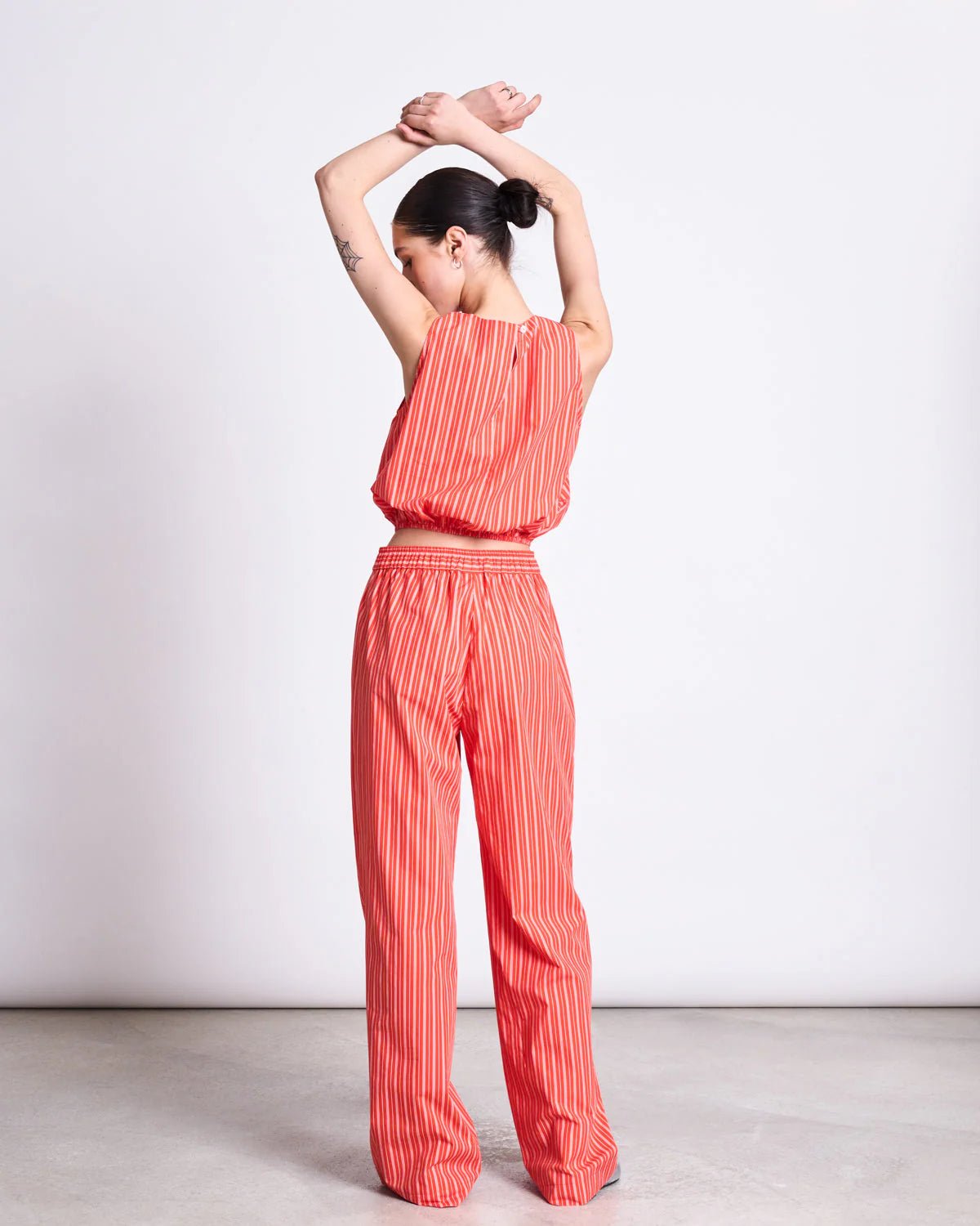 JAN ‘N JUNE - COTTON PANTS SOBY CHERRY RED WHITE STRIPED GOTS - Hose - ROSA ECK