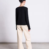 JAN ‘N JUNE - CREWNECK CARDIGAN GLIMT BLACK GOTS Strickjacke - Cardigan - ROSA ECK Concept Store