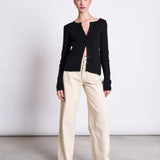 JAN ‘N JUNE - CREWNECK CARDIGAN GLIMT BLACK GOTS Strickjacke - Cardigan - ROSA ECK Concept Store