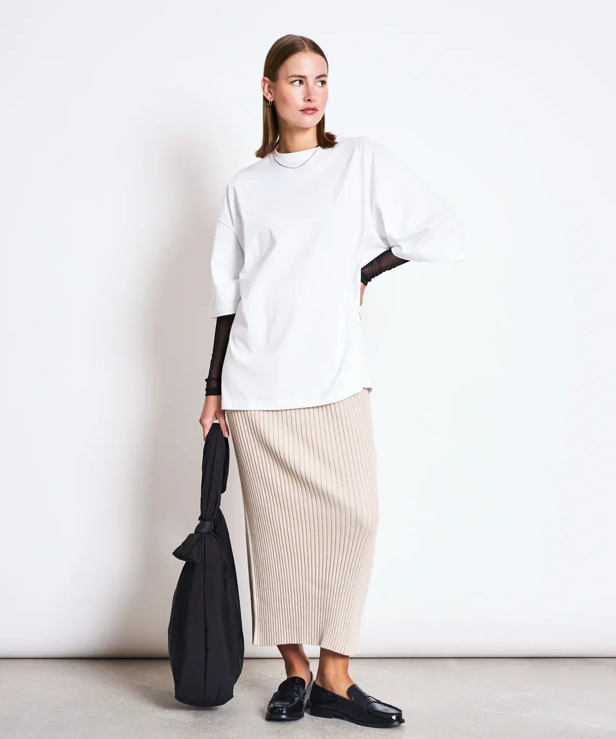 JAN ’N JUNE - EBBA Midi - Strickrock • Ivory - ROSA ECK