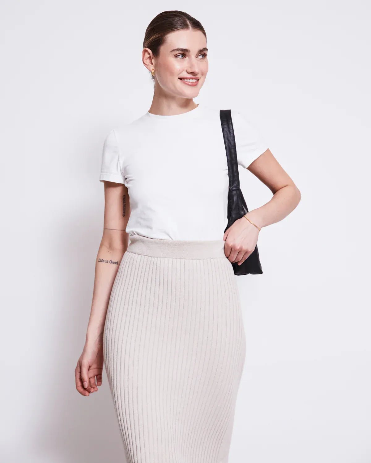 JAN ’N JUNE - EBBA Midi - Strickrock • Ivory - ROSA ECK