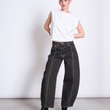 JAN 'N JUNE - FAYA Barrel Jeans • Dark Leo Print - ROSA ECK