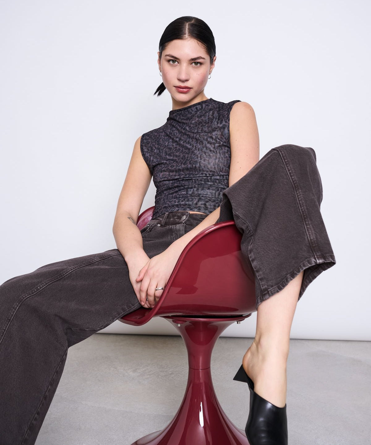 JAN 'N JUNE - LAGUNA Mesh-Top • Dark Leo Print - ROSA ECK