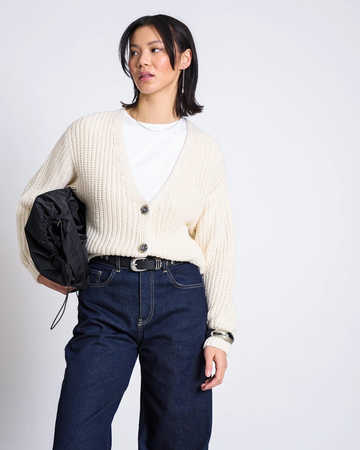 JAN 'N JUNE - LENA Grobstrickjacke • Offwhite - ROSA ECK