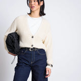 JAN 'N JUNE - LENA Grobstrickjacke • Offwhite - ROSA ECK