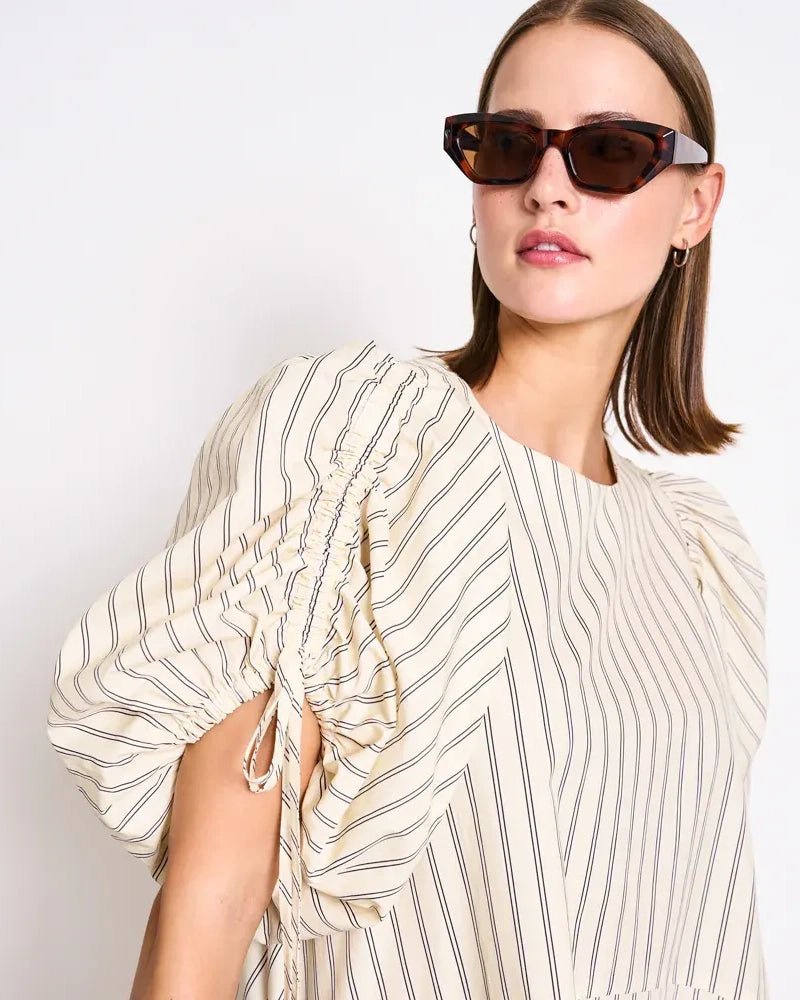 JAN 'N JUNE - MALUS Minikleid • Buttermilk Striped - ROSA ECK