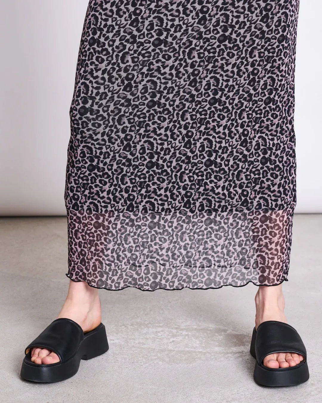 JAN ‘N JUNE - MESH MAXI SKIRT SMUK LEO PRINT - Rock - ROSA ECK