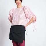 JAN 'N JUNE - NIBS Puffärmel-Bluse • Pale Pink Striped - ROSA ECK