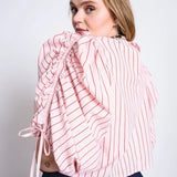 JAN 'N JUNE - NIBS Puffärmel-Bluse • Pale Pink Striped - ROSA ECK