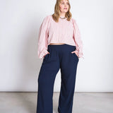 JAN 'N JUNE - NIBS Puffärmel-Bluse • Pale Pink Striped - ROSA ECK