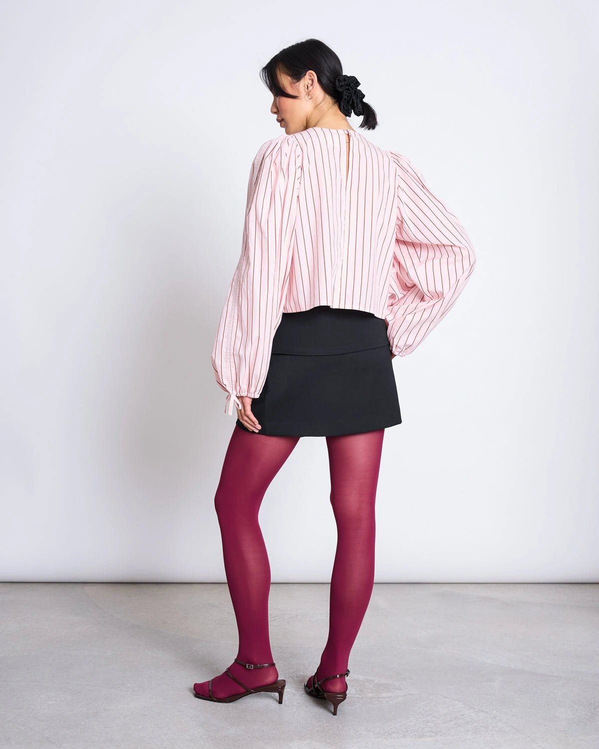 JAN 'N JUNE - NIBS Puffärmel-Bluse • Pale Pink Striped - ROSA ECK