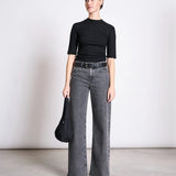 JAN 'N JUNE - NINA Ripp-T-Shirt aus Lyocell • Black - ROSA ECK