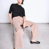 JAN 'N JUNE - NINA Ripp-T-Shirt aus Lyocell • Black - ROSA ECK