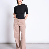 JAN 'N JUNE - NINA Ripp-T-Shirt aus Lyocell • Black - ROSA ECK