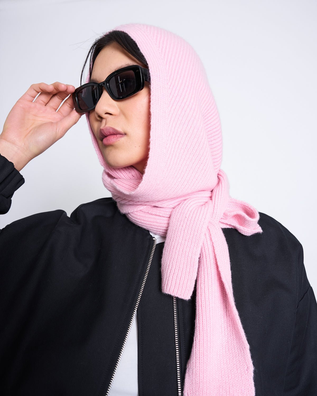 JAN 'N JUNE - NIRA Kapuzenschal • Pale Pink - ROSA ECK