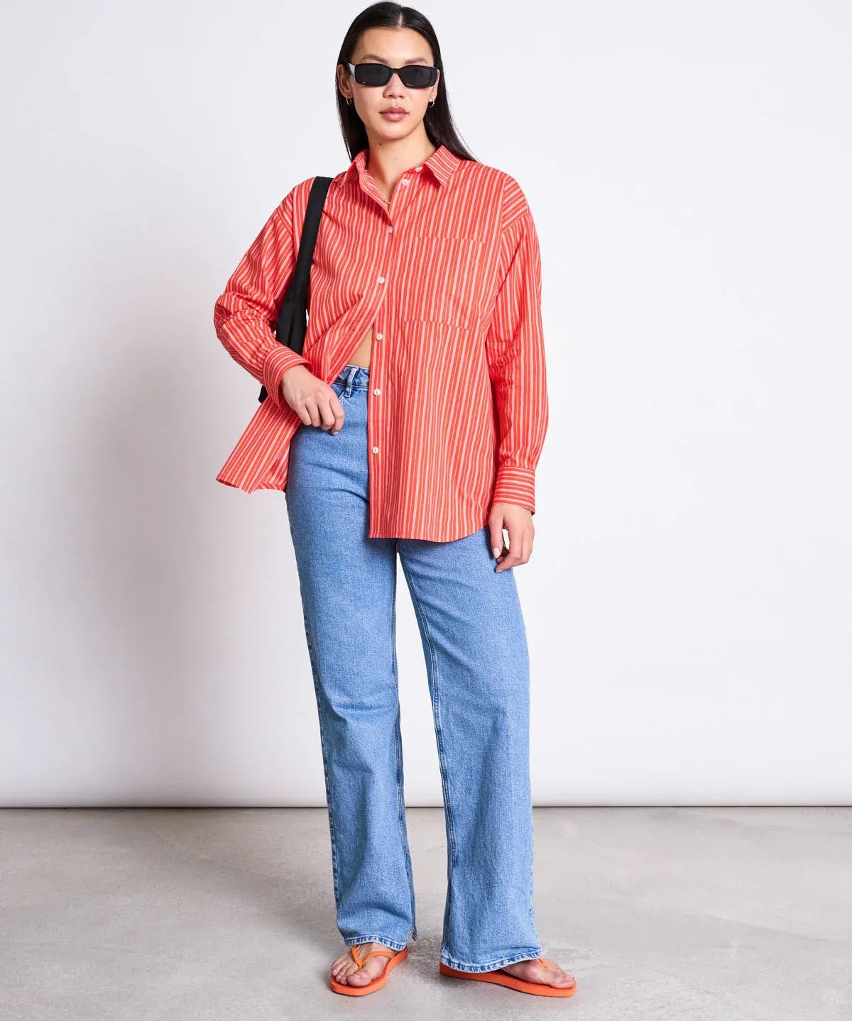 JAN ‘N JUNE - OVERSIZED SHIRT MAMRO CHERRY RED WHITE STRIPED - Hemd - ROSA ECK