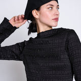 JAN 'N JUNE - SENNA Smock-Longsleeve • Black - ROSA ECK